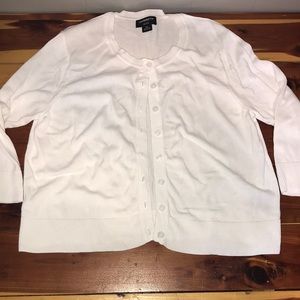 White cardigan sweater